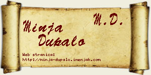 Minja Dupalo vizit kartica